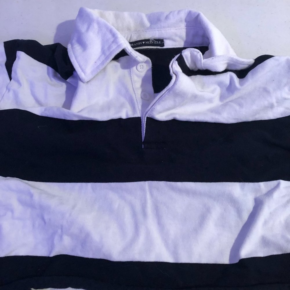 Brandy Melville Striped Collared Tee